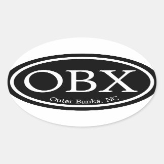 OBX Outer Banks Black Oval Sticker