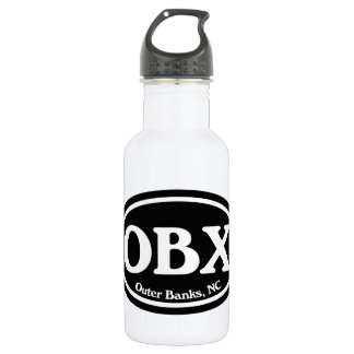 OBX Outer Banks Black Oval Water Bottle