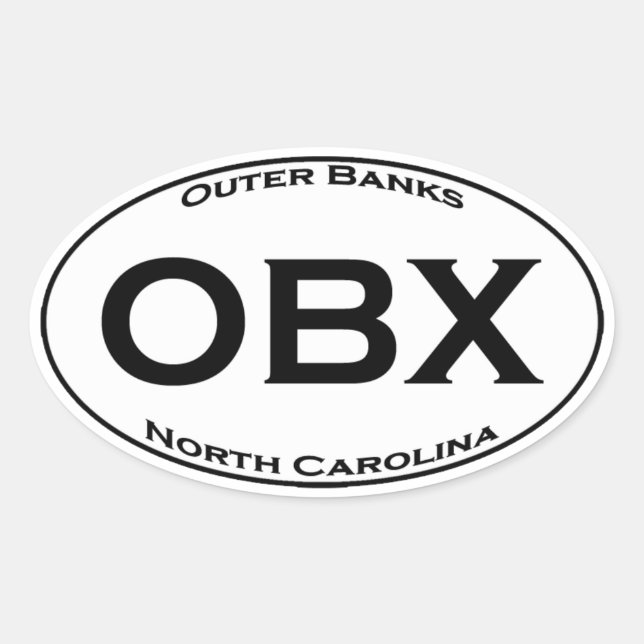 OBX - Outer Banks NC Euro Style Oval Logo Oval Sticker (Front)