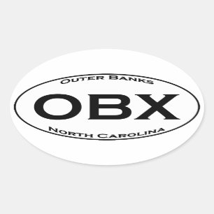 OBX - Outer Banks NC Euro Style Oval Logo Oval Sticker