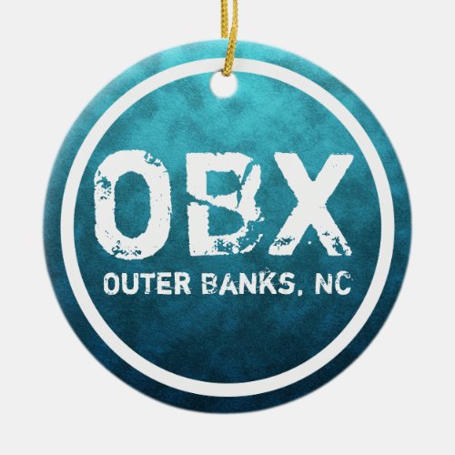 OBX Outer Banks NC North Carolina Beach Christmas Ceramic Ornament