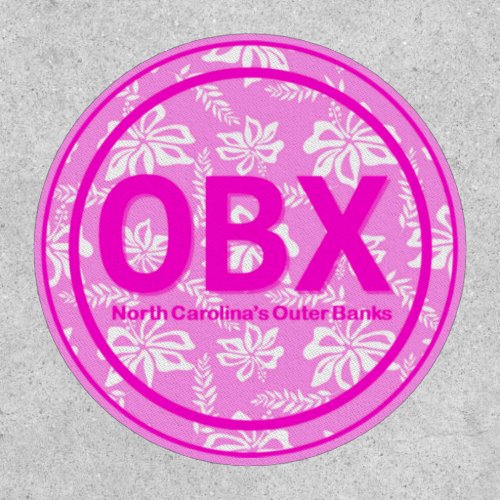 OBX Outer Banks NC North Carolina Pink Beach Tag Patch