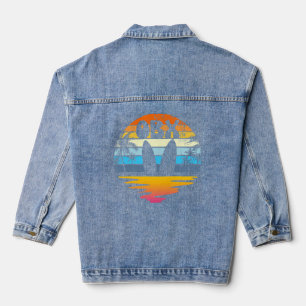 OBX Outer Banks North Carolina Retro Sunset OBX Denim Jacket