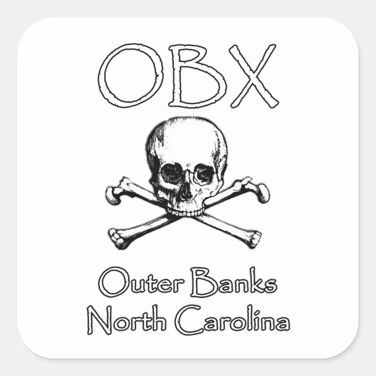 Obx Outer Banks North Carolina Square Sticker Zazzle