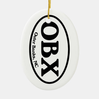 OBX Outer Banks Oval Ceramic Ornament