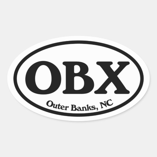 OBX Outer Banks Oval Oval Sticker | Zazzle.com