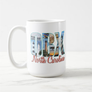 OBX Outer Banks Places Proud I Distressed Coffee Mug