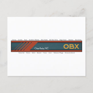 OBX Outer Banks Towns drk txt Postcard
