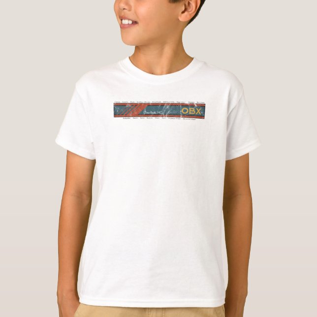 OBX Outer Banks Towns III drk txt dstrssd T-Shirt (Front)