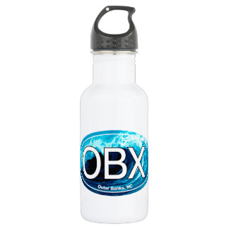 OBX Outer Banks Wave Oval Stainless Steel Water Bottle