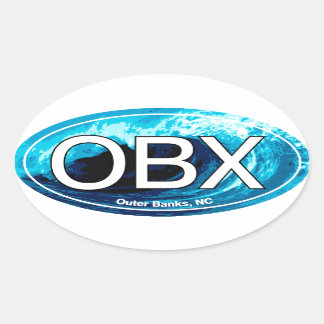 OBX Outer Banks Wave Oval Sticker