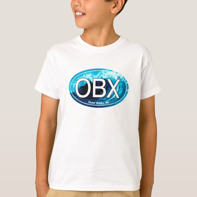 OBX Outer Banks Wave Oval T-Shirt (Front)