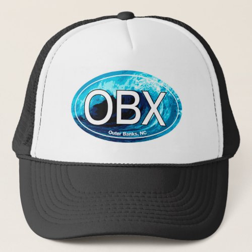 OBX Outer Banks Wave Oval Trucker Hat