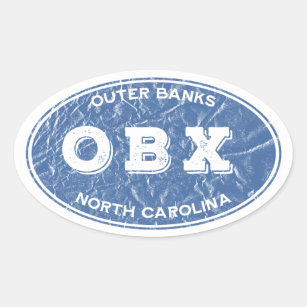 6x3½  NICE! OBX vacation oval Euro decal Sticker 