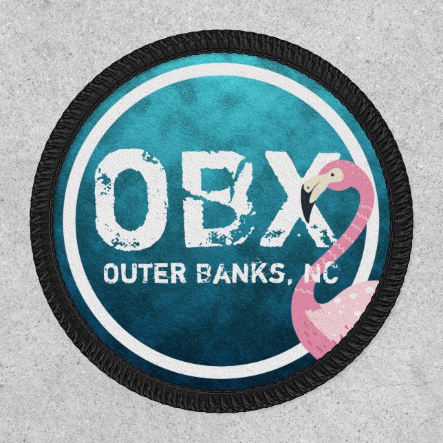 OBX Pink Flamingo Outer Banks NC North Carolina Patch (Front)