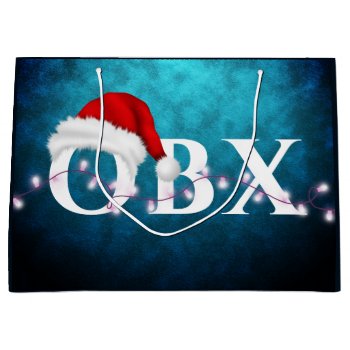 Obx Santa Hat And Lights Christmas Large Gift Bag by TheBeachBum at Zazzle