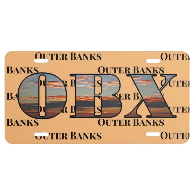 OBX Sunrise Text  License Plate (Front)