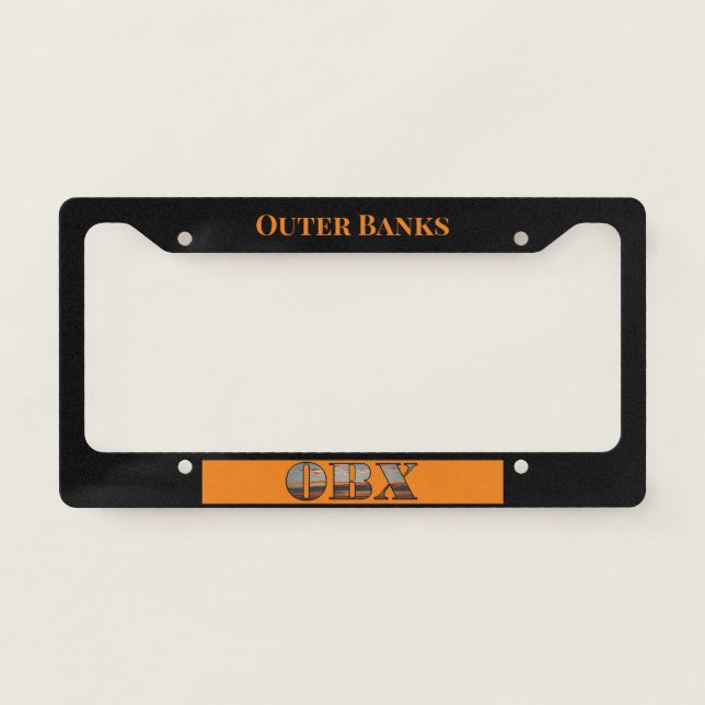  OBX Sunrise Text  License Plate Frame (Front)