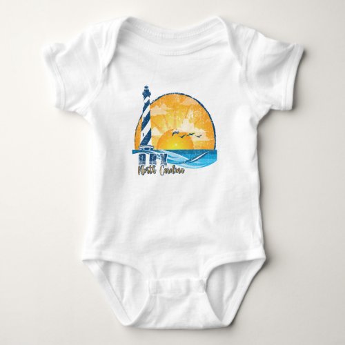 OBX Sunset distressed Baby Bodysuit