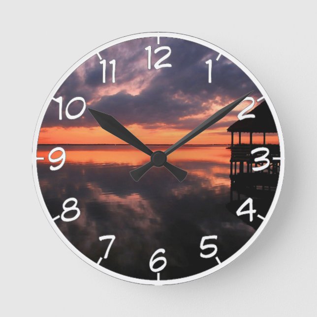 OBX Sunset Round Clock (Front)