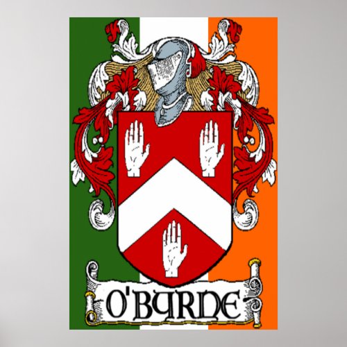 OByrne Coat of Arms Irish Flag Print