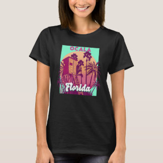 Ocala FL Florida vintage retro ocean scene beach p T-Shirt