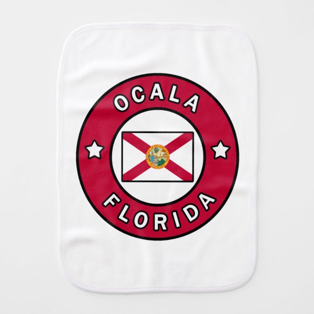 Ocala Florida Baby Burp Cloth (Front)