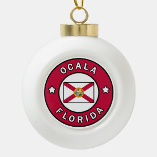 Ocala Florida Ceramic Ball Christmas Ornament