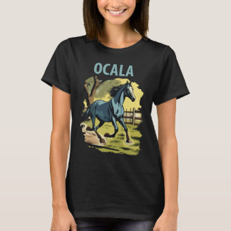 Ocala Florida Horse Country Retro Travel T-Shirt