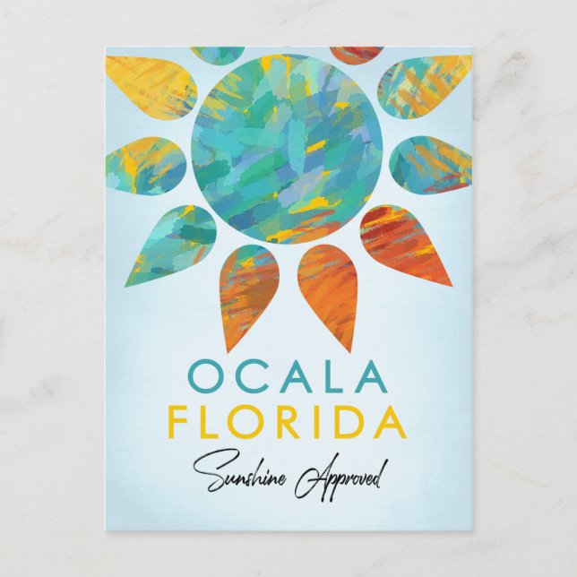 Ocala Florida Sunshine Travel Postcard (Front)
