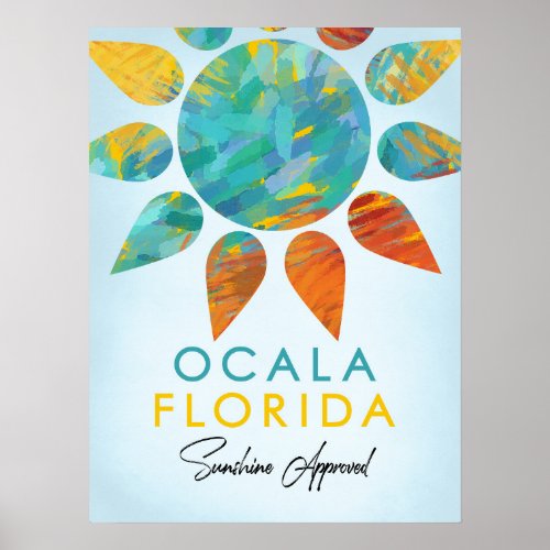 Ocala Florida Sunshine Travel Poster