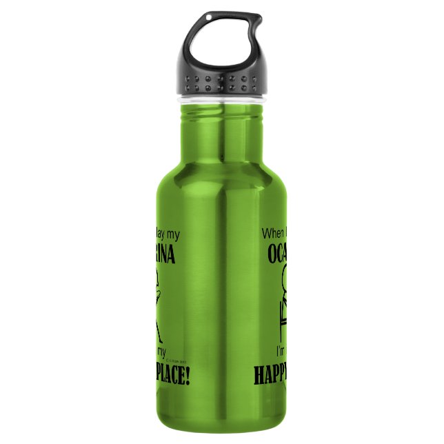Ocarina Happy Place Stainless Steel Water Bottle (Front)