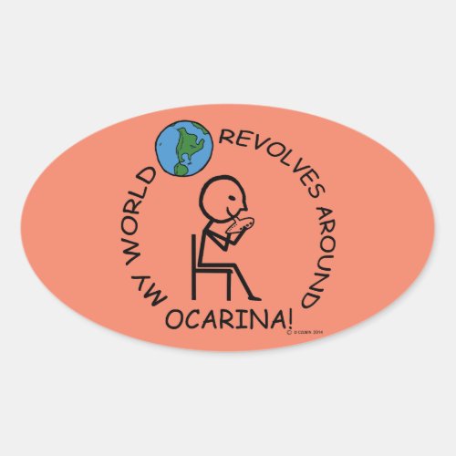 Ocarina _ World Revolves Around Oval Sticker