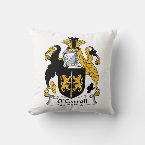 OCarroll Family Crest Throw Pillow