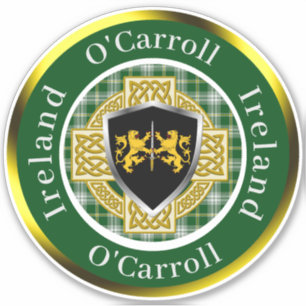 O'Carroll Irish Shield/Celtic Cross Personalized Sticker
