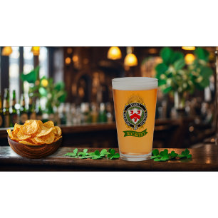 O'Casey/Casey Irish Shield Personalized Beer Glass
