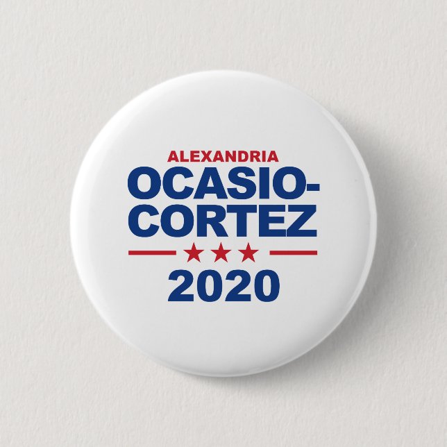 Ocasio-Cortez 2020 Button (Front)