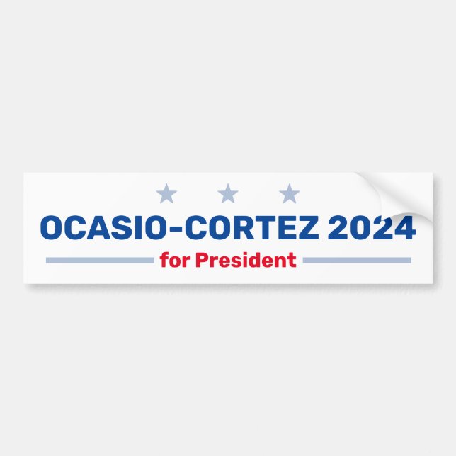 Ocasio-Cortez 2024 bumper sticker (Front)