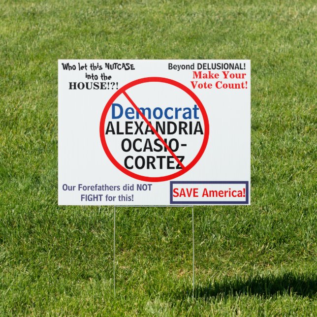 Ocasio-Cortez Democrat Sign (Insitu)