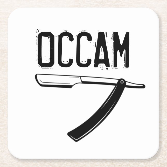 Occam’s Razor Square Paper Coaster (Front)