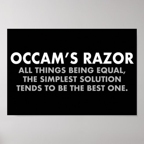 Occams Razor Definition Science Classroom Poster