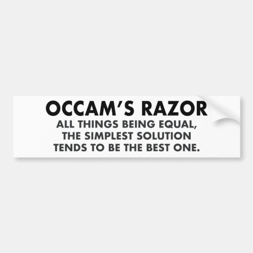 Occams Razor Definition Science Geek Bumper Sticker
