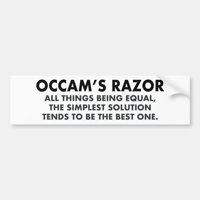 Occam's Razor Definition Science Geek Bumper Sticker (Front)