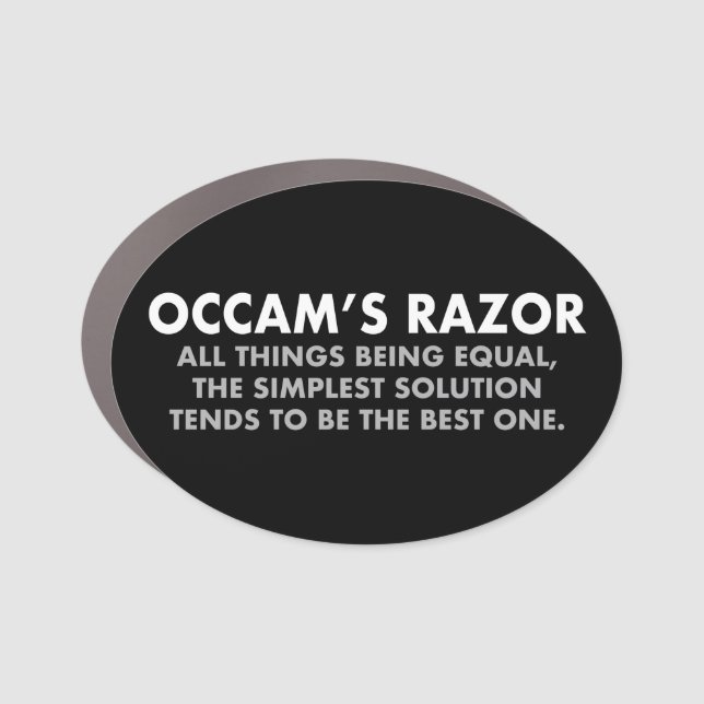 Occam's Razor Scientific Principle of Parsimony Car Magnet (Front)