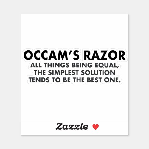 Occams Razor Scientific Principle of Parsimony Sticker