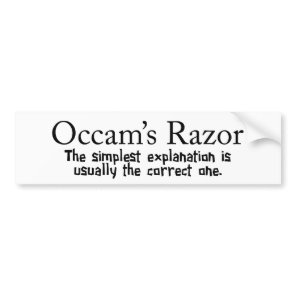 Occam's Razor Scientific Problem Solving Bumper Sticker