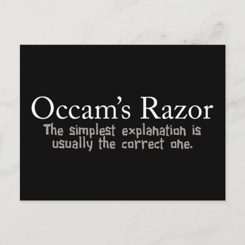 Occams Razor Scientific Problem Solving Postcard