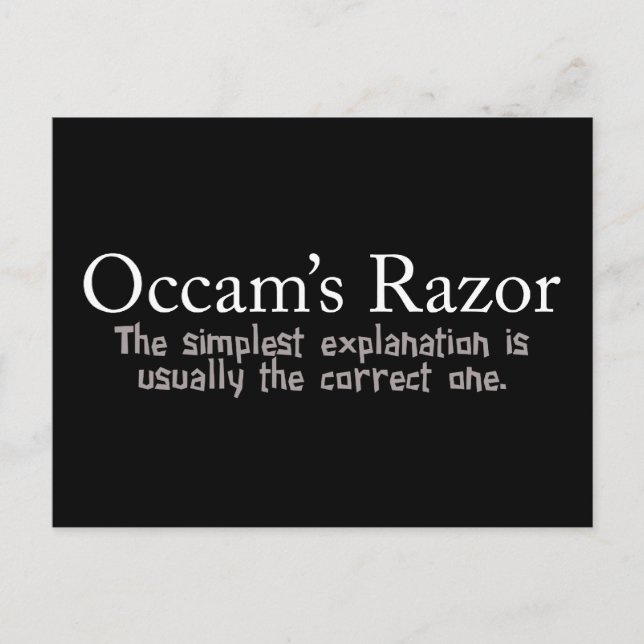 Occam's Razor Scientific Problem Solving Postcard (Front)