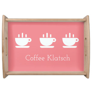 Occasions Coffee Klaatsch Melon Pink Serving Tray