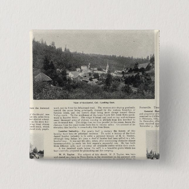 Occidental, California Pinback Button (Front)